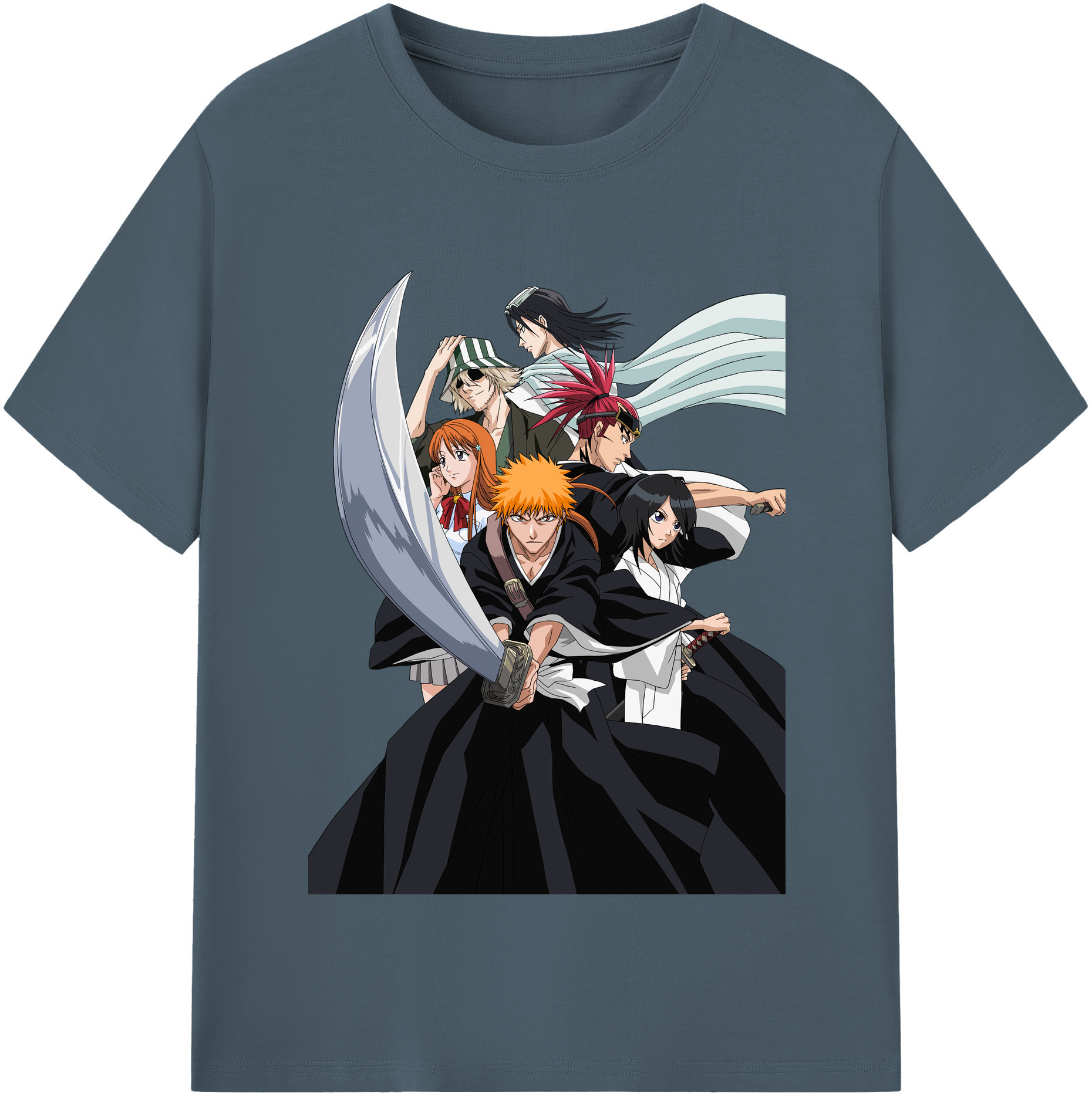 （画像用） ブリーチ 黒崎一護（くろさき いちご）BLEACH Kurosaki Ichigo 綿100％半袖Tシャツ（フロントプリント）